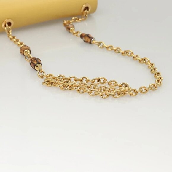 GUCCI Bamboo Chain Shoulder Bag Leather Yellow 001 115 1497 Auth ep8600 - Picture 8 of 16